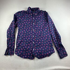 Bonobos Shirt Mens Large Blue Purple Floral Tailored Slim Fit Button Down Cotton